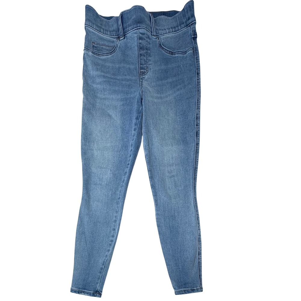 Spanx Jean-ish Ankle Leggings Light Wash Denim Pull On Shaping Jeans Small T9